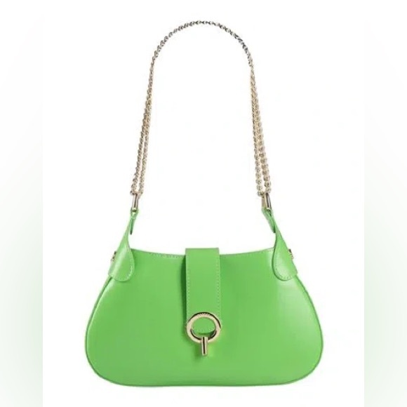 Sandro Lime Green Sweet Janet Chain Leather Shoulder Bag - Picture 1 of 6